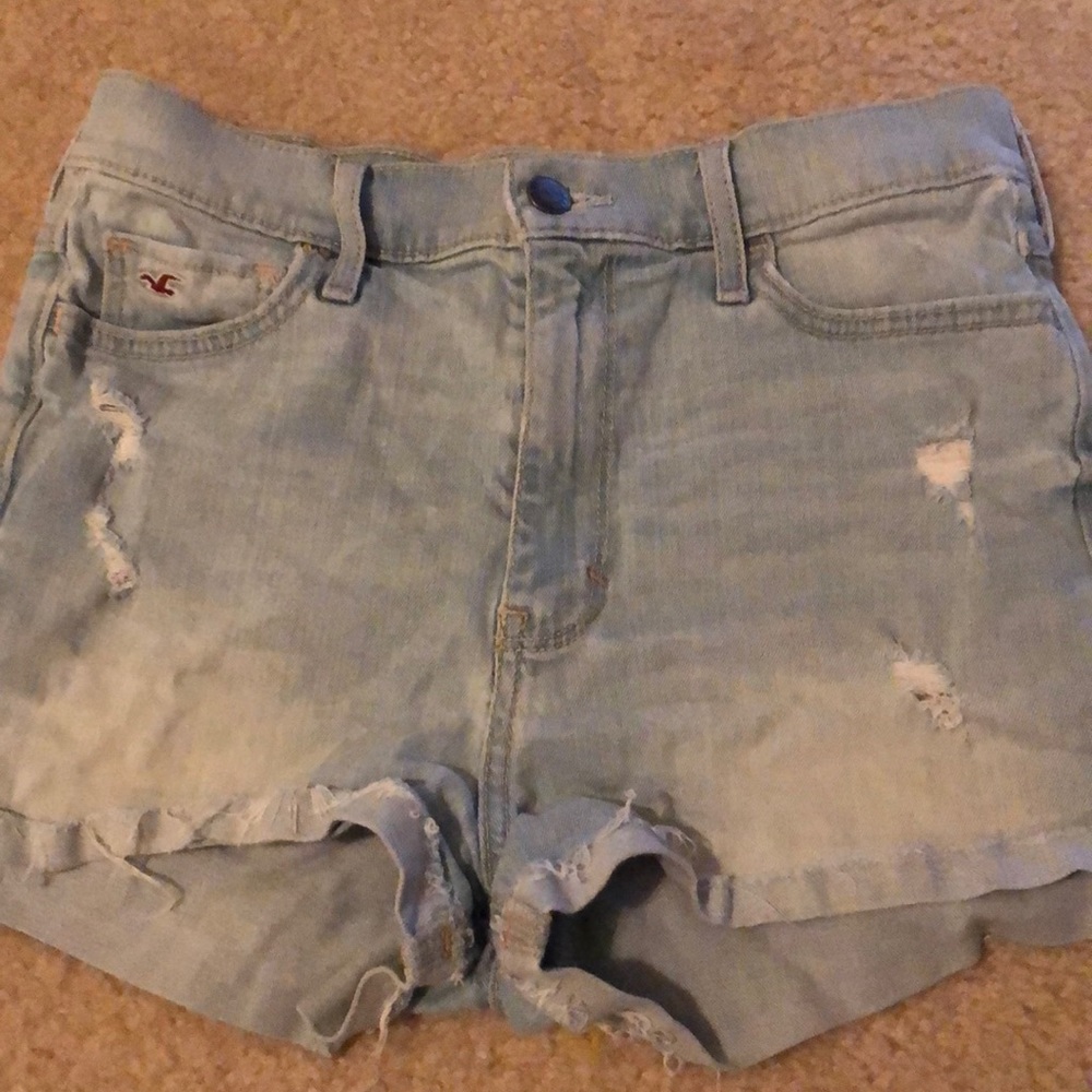 Light wash denim shorts